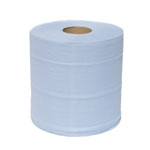 Blue 2 Ply Centre Feed Rolls 190mm x 150mtrs. 6 Rolls Per Pack