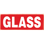 Glass Parcel Warning Label 89mm x 32mm